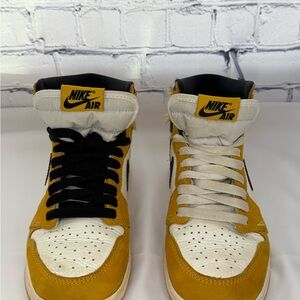 Nike Air Jordan Kid’s Yellow and White High-Top Sneakers